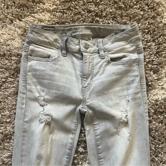 AE Ne(x)t Level Ripped High-Waisted Jegging in Charcoal Ash size 0 EUC - Picture 3 of 8